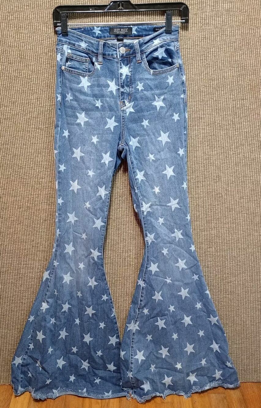 Judy Blue Super Flare Star Jeans Women’s Size 3/26 Patriotic